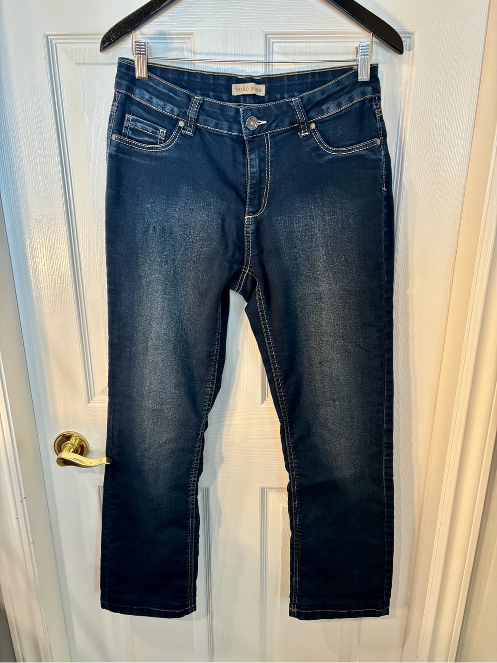 SUKO Dark Blue Women's Slim Straight Jeans - Jeans